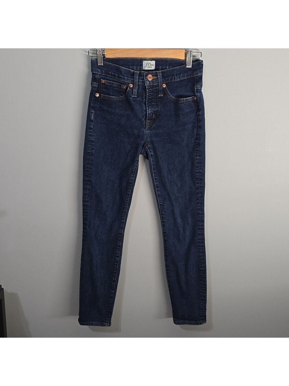 J. Crew Jeans Women's Size 0p 0 Petite 25p  Blue High Waist Skinny 9" Toothpick
